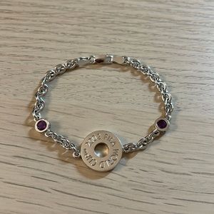 2002 FIFA WORLD CUP BRACELET SILVER TONE W/ PURPLE